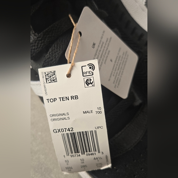 Adidas Originals Top Ten RB Black White High Top Sneakers 10.5 - Picture 11 of 12